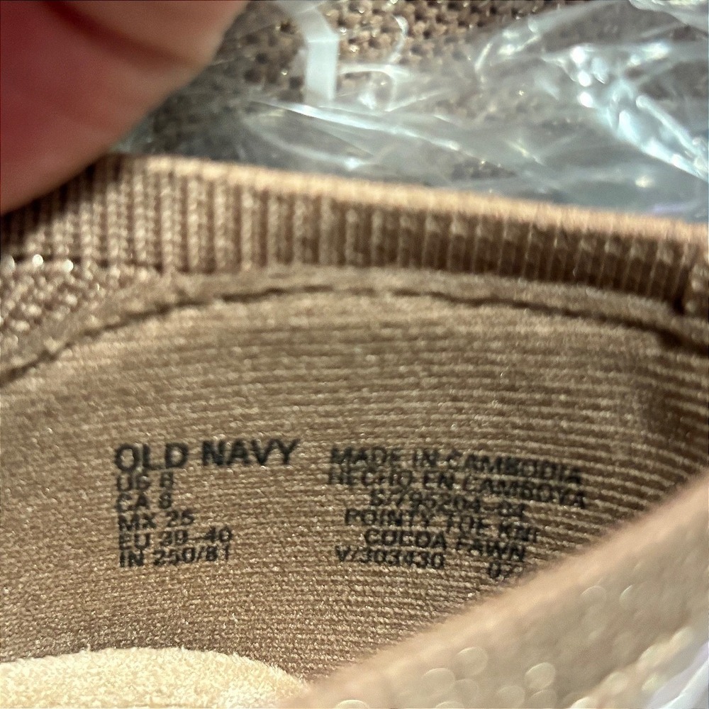 NWT Old Navy Textured Knit Pointy Toe Ballet Flats in Cocoa Fawn Metallic Size 8 - Picture 4 of 13